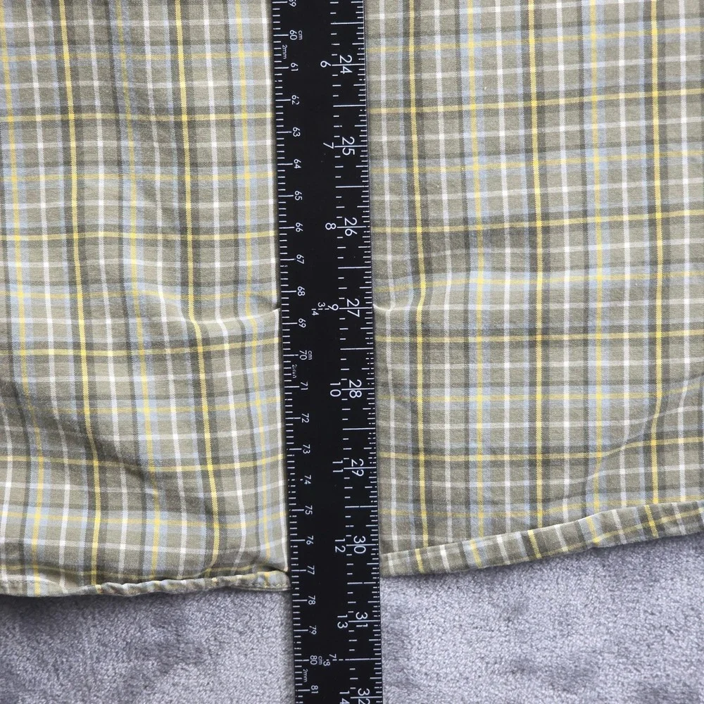 Carhartt Button Down Shirt Mens 2XL Green Plaid Short Sleeve Cotton Workwear